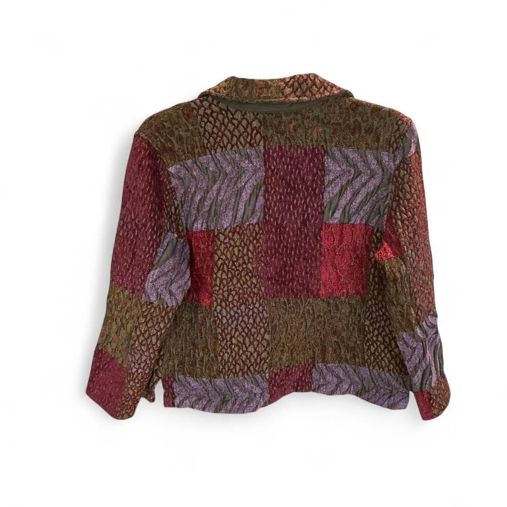 Vintage Coldwater Creek‎ patchwork quilted textured jacked size PL